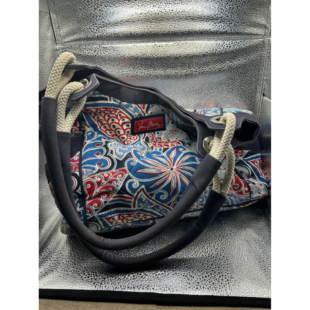 Vera Bradley Symbol Paisley 3pc Set Tote Bag Wallet Cosmetic Pouch
